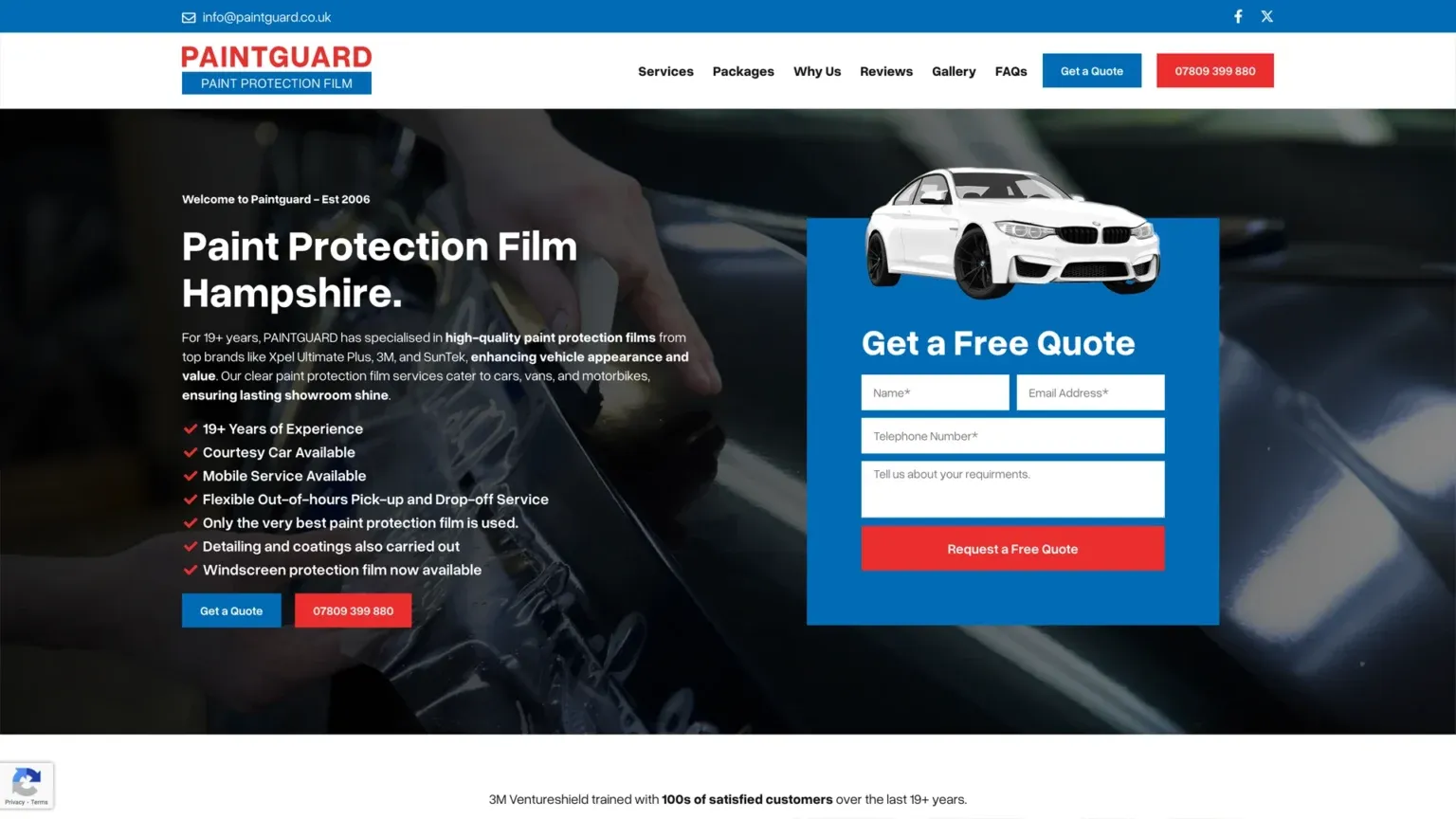 The Paintguard website, designed and built by The Marketing Guys